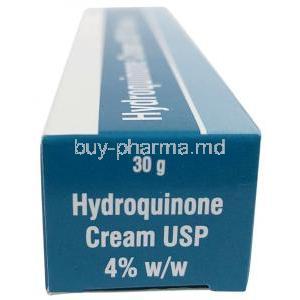 Hydroquinone Cream (Sava), Hydroquinone 4 %, Cream 30 g, Sava  Healthcare, Box side view