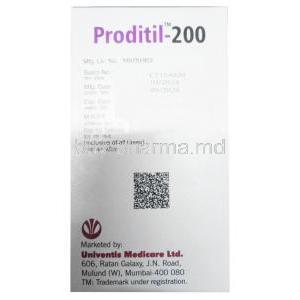 Proditil, Cefpodoxime 200mg, Univentis Medicare Ltd, Box information