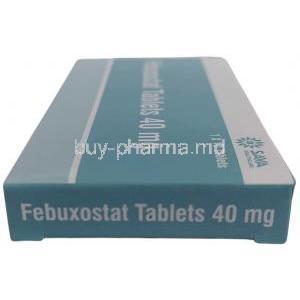 Febuxostat (Sava), Febuxostat 40 mg, Sava Healthcare, Box side view-2