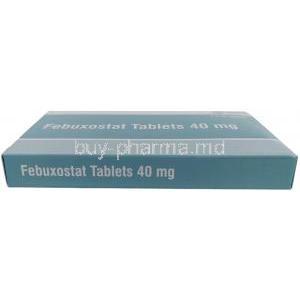 Febuxostat (Sava), Febuxostat 40 mg, Sava Healthcare, Box bottom view