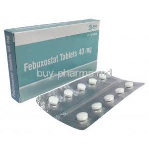 Febuxostat (Sava), Febuxostat 40 mg, Sava Healthcare, Box, Blisterpack