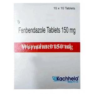 Wormentel 150, Fenbendazole 150 mg, Kachhela Medex, Box front view