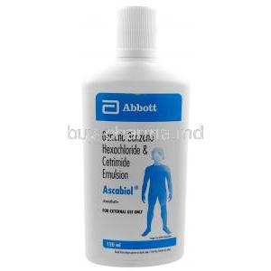 Ascabiol Emulsion, Emulsion 120 mL, Abbott, Bottle front view