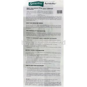 Serevent 50 mcg 60 doses Accuhaler information sheet 1
