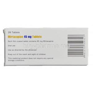 Mirtazapine 45 mg box information