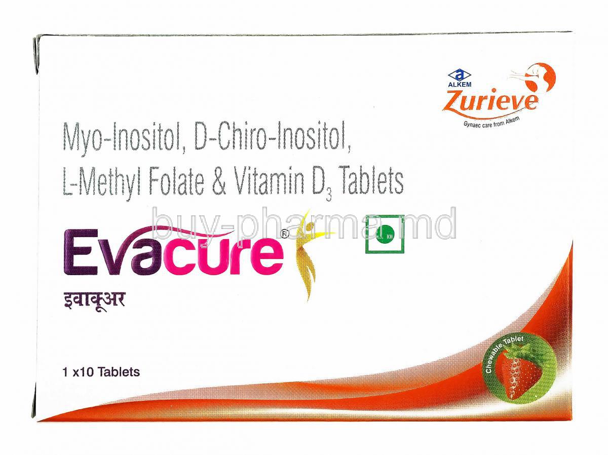 Buy Evacure, Myo-inositol/ L-methyl Folate/ D-chiro Inositol/ Vitamin D3  Online