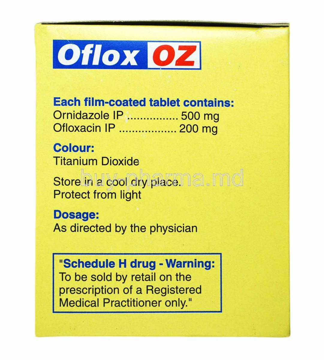 购买氧氟沙星/奥硝唑 片 ( Oflox Oz （ofloxacin/ Ornidazole） ) Online - buy-pharma.md