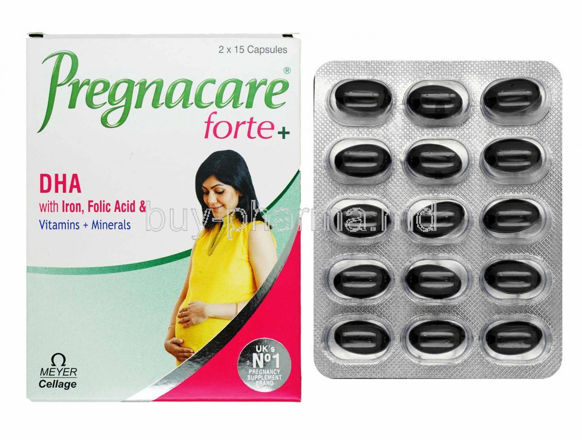 Pregnacare Forte Plus box and capsules