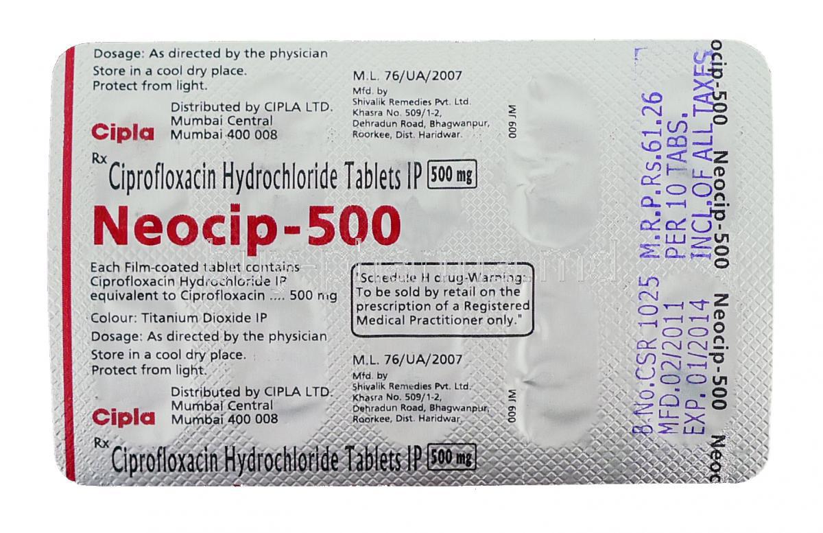 ciprofloxacin 500 mg l